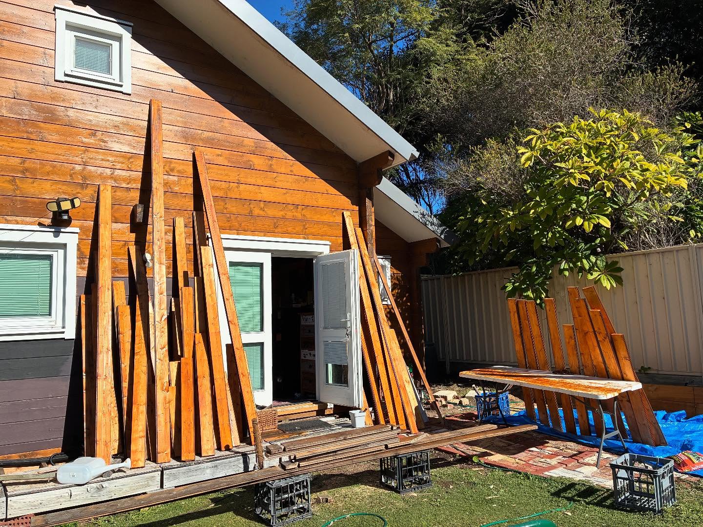 Today I paint decking and, also my hair and legs. 😬